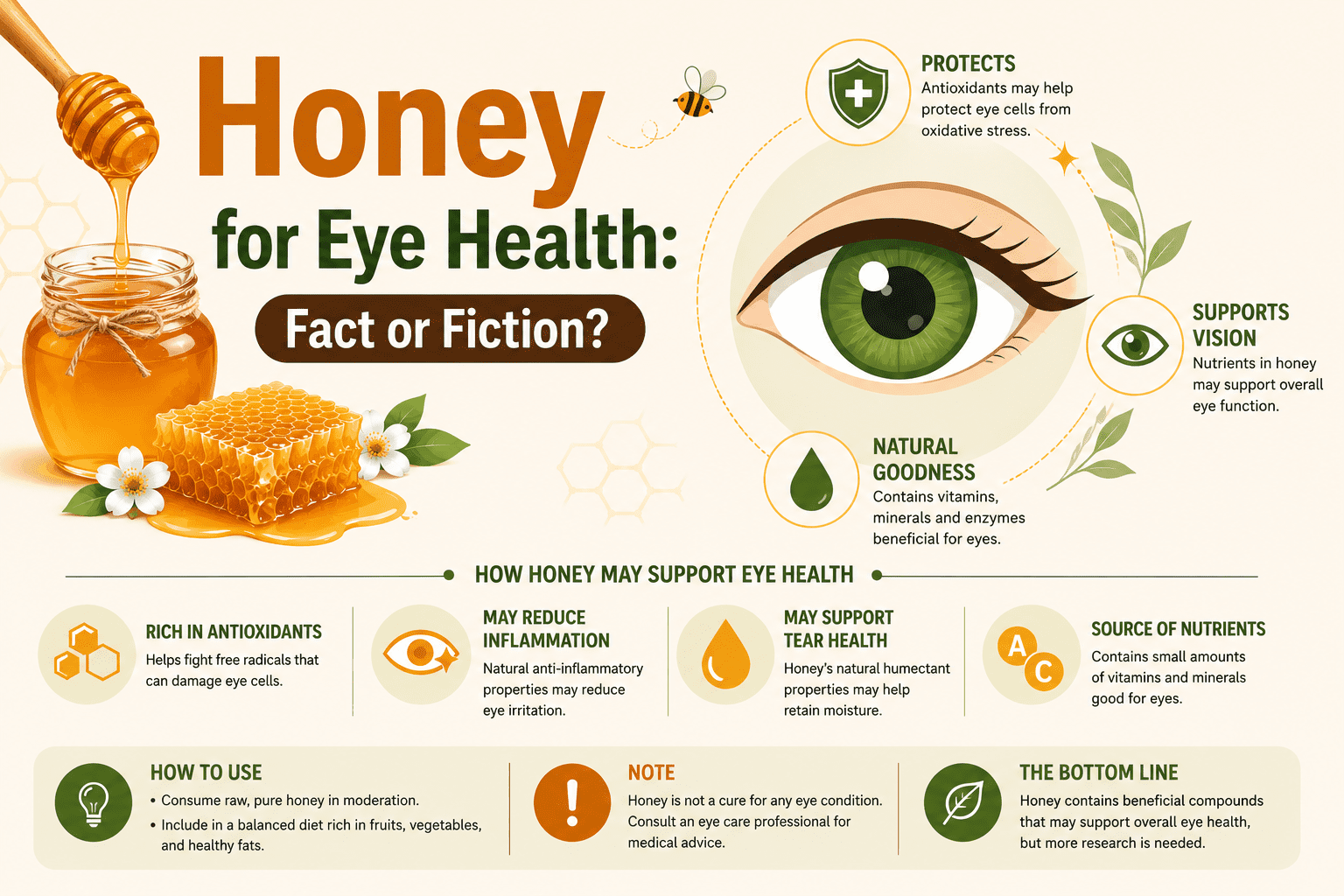 Honey benefits for eye health infographic